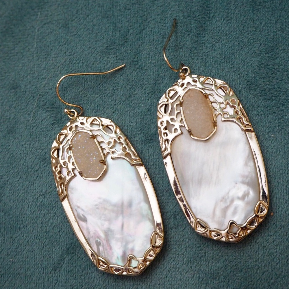 Kendra Scott White Pearl Danielle Earrings